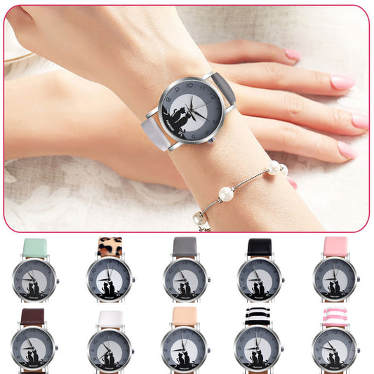 Cat Lovers Womens Cute Cat Analog Watch