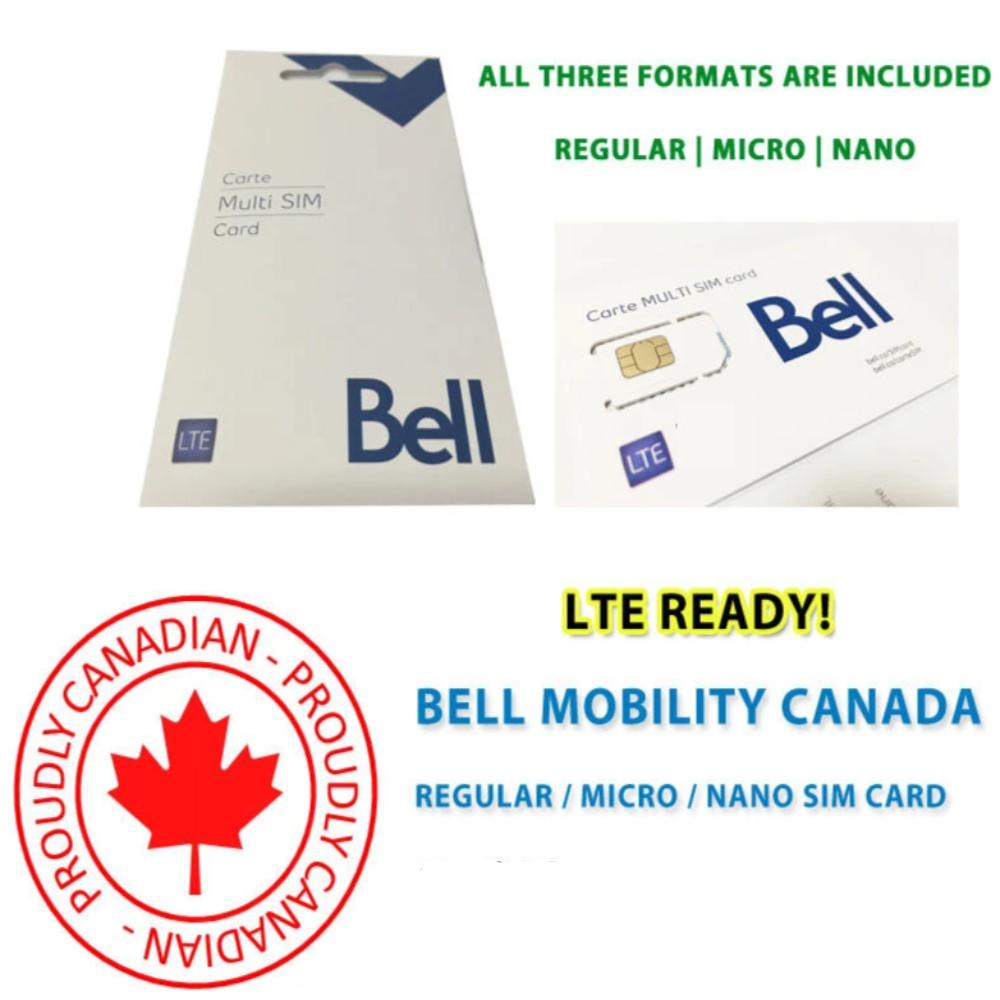 New Bell Mobility 3 In 1 Adapter Nano SIM Card